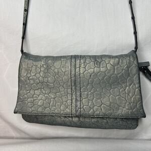 Lodis Silver Croc Print Convertible Clutch/ Crossbody Small Purse